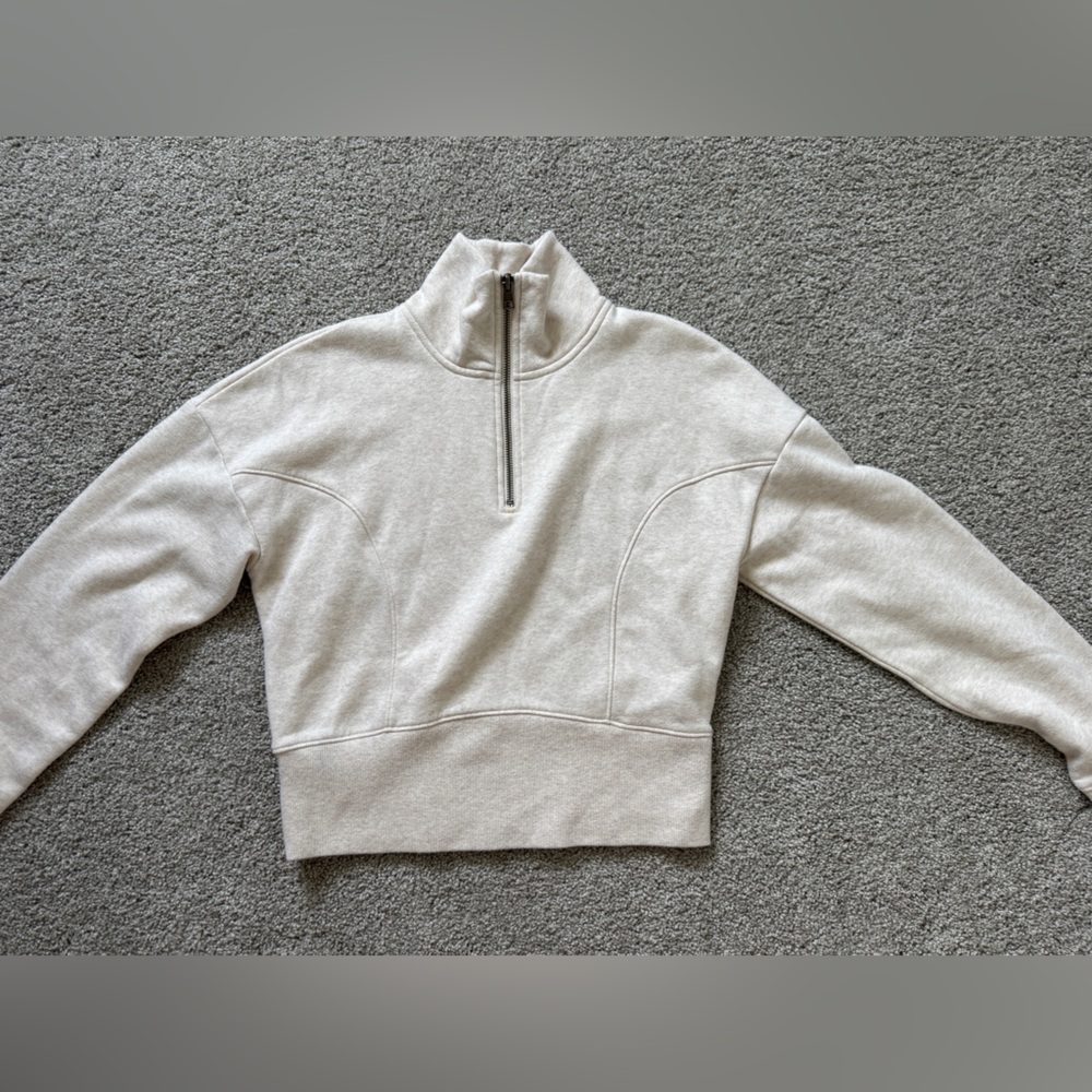 Universal Thread Cream Half-Zip Crop Sweater